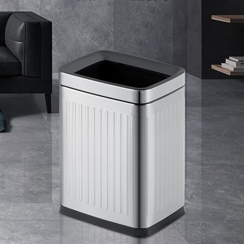 Papelera de baño de acero inoxidable con 2.6 galones de capacidad y diseño delgado 6