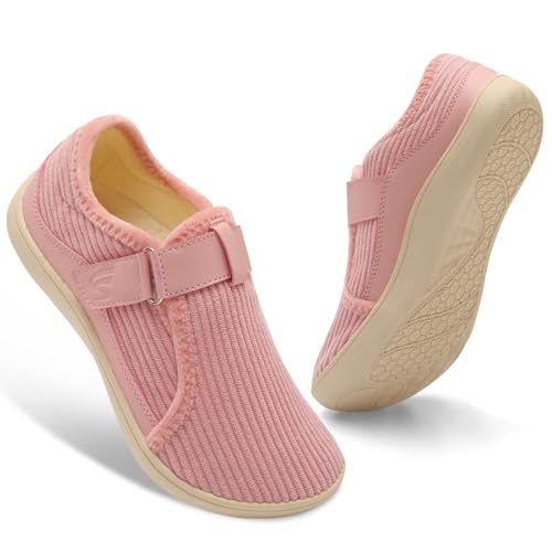 Image of Spesoul Wide Womens Slippers Adjustable House Shoes Indoor Outdoor Barefoot Slippers Cozy Walking Shoe Swollen Edema Diabetic Shoes