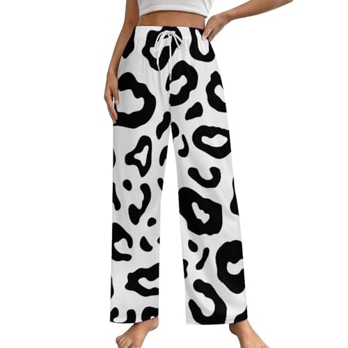 Pantalon de pyjama femme léopard noir fini les nuits inconfortables