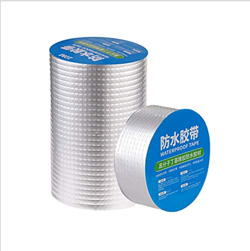 Preisvergleich Produktbild Starke Qualität wasserdichtes Klebeband, Butylkautschuk Aluminiumfolie Tape,Waterproof Duct Tape Super Repair Crack Thicken Butyl Waterproof Tape (10cm*5m)