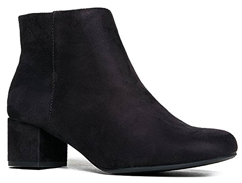 J. Adams Jody Zip Up Ankle Bootie - Black Faux Suede - 6 #TOP14
