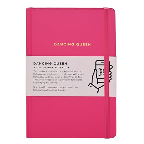 Say It With Songs - Pink A5 Hardback Notebook 96 Pages - Dancing Queen - Each Page Features a Unique Songs QR Code, Gifting & Present for Streaming on Spotify, Youtube & More.
