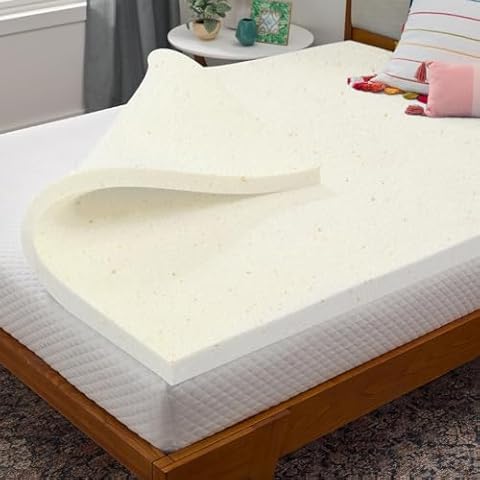 Greaton, 1-Inch Copper-Infused Memory Foam Mattress Toppers, Cooling and Pressure Relieving with Airflow Design, Twin, Beige Cover