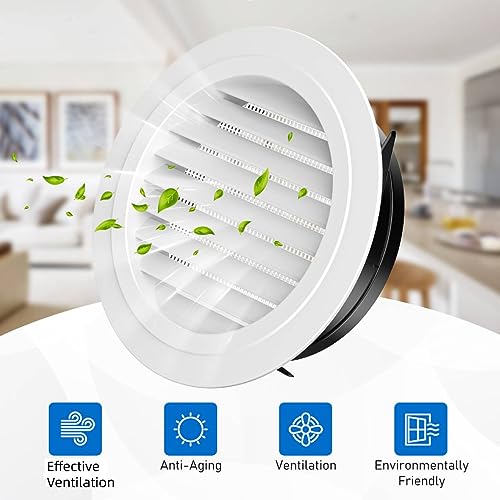 Image of Hon&Guan 8'' Air Vent Louver Air Grill Cover for Bathroom Office Home (o200mm)
