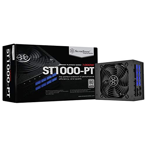 Image of SilverStone Technology ST1000-PT, 80 Plus Platinum 1000W Fully Modular ATX /PS2 Power Supply, SST-ST1000-PT-X