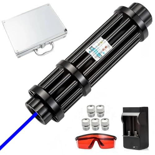 Yinnrent 2026 New Blue Flashlight Range Flashlight with Adjustable Focus Rechargeable Handheld Light for Hiking Camping Fishing
