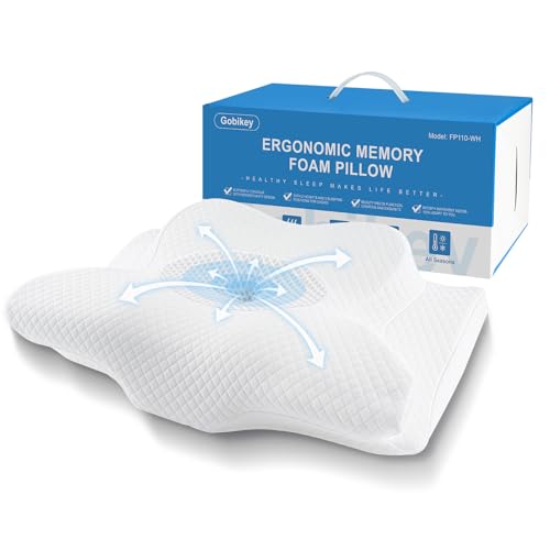 Gobikey Almohada Cervicales y Cuello, Almohada Cervical de Espuma Viscoelastica,...