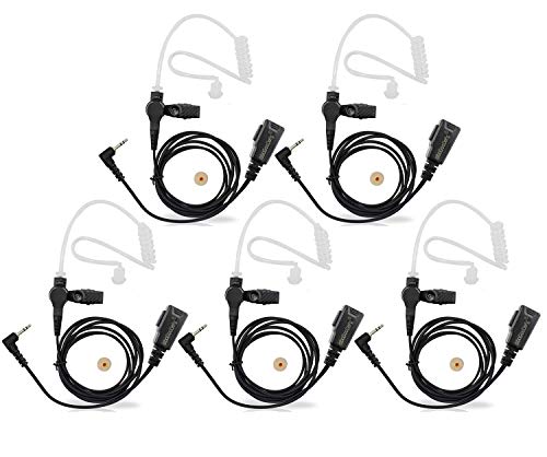abcGoodefg Covert Acoustic Tube 2 Two Way Radio Earpiece Headset Police PTT Mic