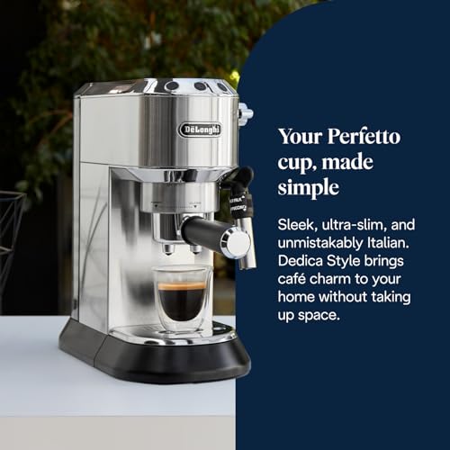 De'Longhi Dedica Style, Traditional Pump Espresso Machine, Coffee and Cappuccino Maker, EC685M, Silver - Image 3