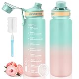 Photo Gallery momsiv borraccia sportiva, 1 l, senza bpa, a prova di perdite, con indicatore del tempo e spazzola, borraccia sportiva per fitness, scuola, bicicletta, campeggio, yoga (verde) Photo Gallery momsiv borraccia sportiva, 1 l, senza bpa, a prova di perdite, con indicatore del tempo e spazzola, borraccia sportiva per fitness, scuola, bicicletta, campeggio, yoga (verde)