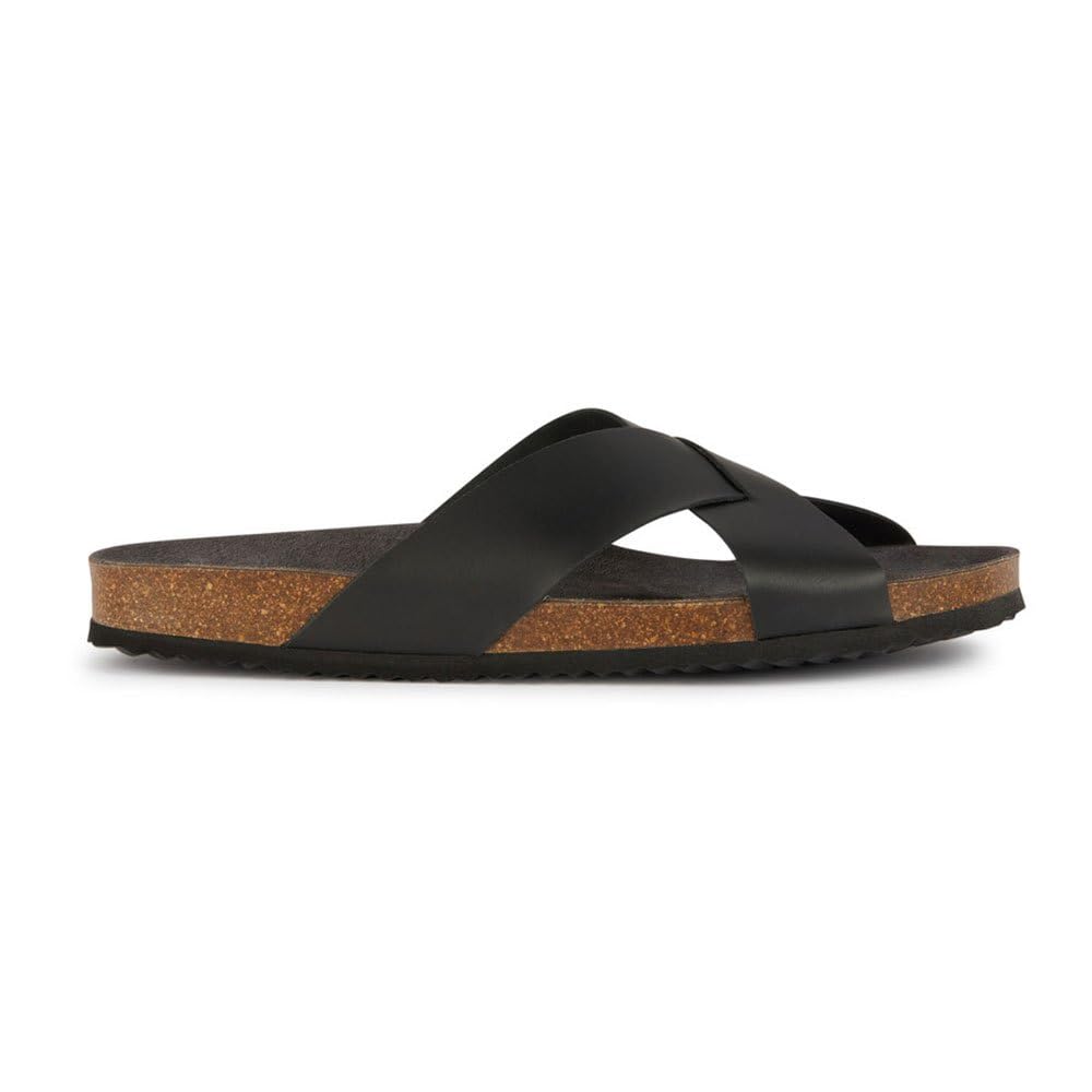 Geox Men's U Ghita D Slide Sandal, black, 6.5 UK