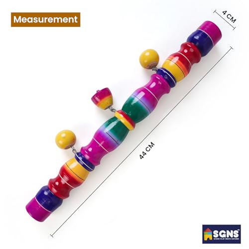 Image of SGNS Traditional Wooden Thottil Kambu (Multicolour)