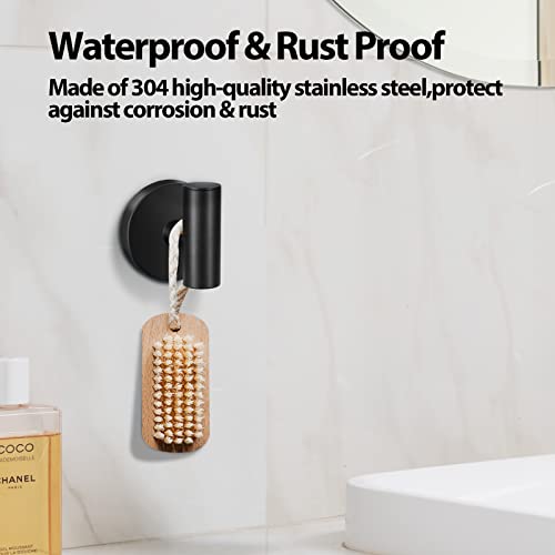 Kruodop Towel Hooks For Bathroom,4 Packs Wall Mount Towel Holder,Black Matte Wall Robe Hook,Stainless Steel Heavy Duty Door Hanger Towel Hook For Kitchen, Bedroom,Hotel,Pool,Coats And Keys #TOP3