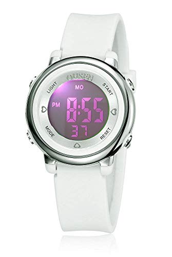 Women s Digital Chronograph Day Date Stopwatch Quartz Wrist Watch