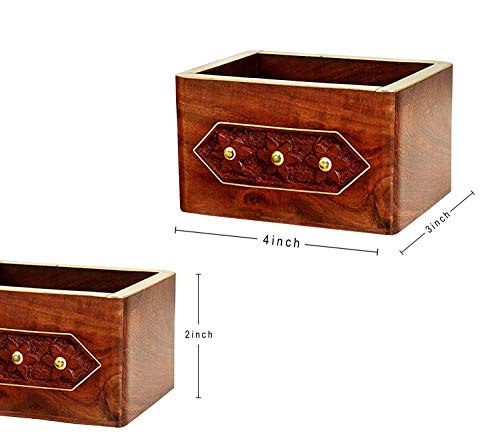 Store Indya, Set Of 6 Coasters With Holder (Gold Flower Collection) #TOP3