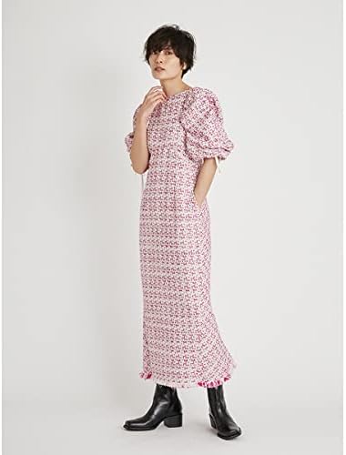 Amazon.co.jp: [スタイリング/] シャーリングスリーブツイードドレス ...