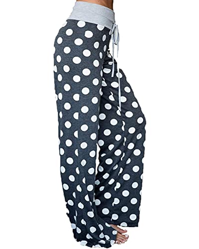 Image of NEWCOSPLAY Women's Comfy Pajama Pants Casual Drawstring Palazzo Lounge Wide Leg Pants