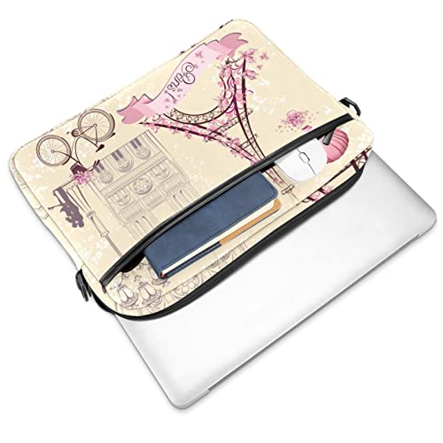 Maletín messenger portátil con diseño multicolor de París y protección acolchada delgada 2