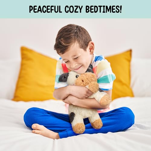 Image of Cow Microwavable & Weighted Stuffed Animals - 1.5 Lbs Unscented Heating Pad for Period Cramps Pain Relief and Anxiety, Cute Black Cow Plush Toys Gifts for Women Girls Adults and Kids by Happy Fuel
