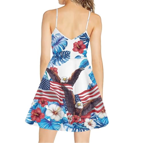 Image of Cozeyat Women Girls Summer Sleeveless Dress Casual Swing Beach Cover Up Knee Length Dresses,Large Size XS-4XL