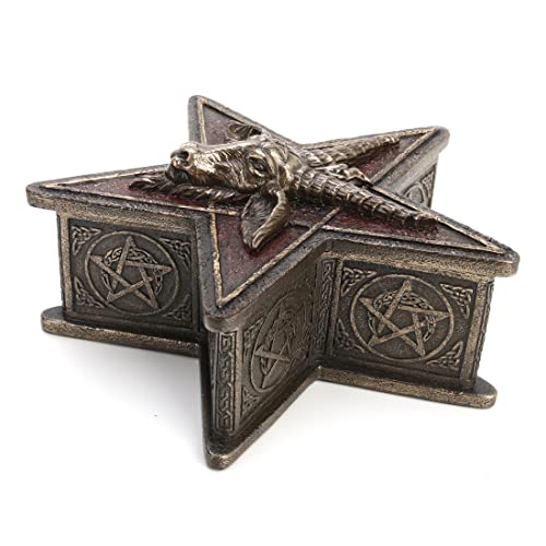 Boîte à bijoux Baphomet Pentagramme en résine Veronese Design - 8