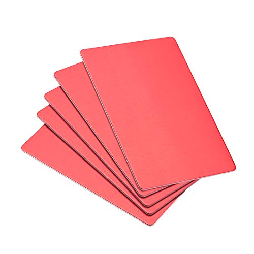 Cartes vierges haut de gamme aluminium anodisé rouge 100x60x1mm pour laser