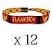Imagen de Pack 12 Abanicos Flamencos de Madera + 12 Pulseras de Tela