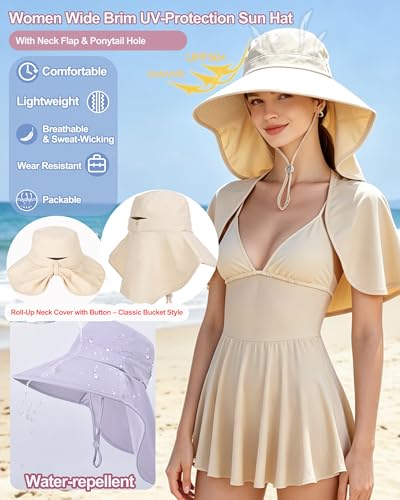 Sombrero de mujer con protección UV y ala ancha miniatura 3
