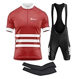 Estos conjuntos de maillot de ciclismo están fabricados con tejido elástico en 4 direcciones de alta calidad, ajuste ceñido, absorción de la humedad, secado rápido, UPF 50+.Elección ideal para ciclistas profesionales y semiprofesionales.Material sedoso y fresco de tacto suave. Tanto el maillot como el culotte tienen un diseño sin etiquetas que aumenta la comodidad.