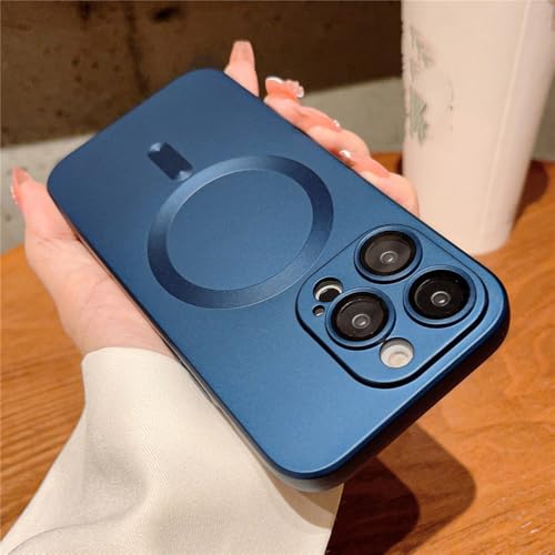 Étui de chargement sans fil de luxe bleu marine idéal pour protéger votre iPhone 13 Pro au bureau