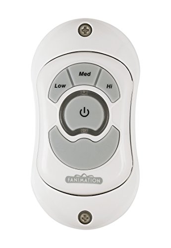 Fanimation RC110WH Traditional Hand Held Remote for Extraordinare Ceiling Fan from Controls Collection in White Finish, 4.53 inches