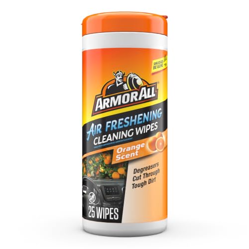 Image of Armor All Car Interior Cleaner Wipes , Car Cleaning Wipes with Orange Cleans Dirt and Dust in Cars, Trucks and Motorcycles, 25 Count