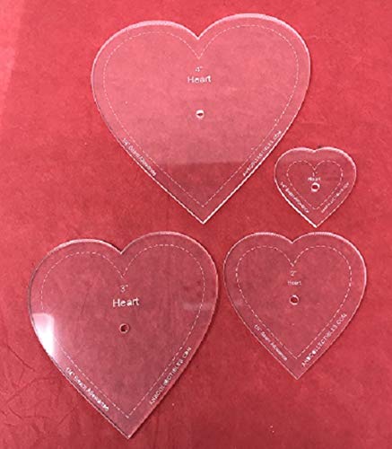 4pc. Set of Acrylic Heart Quilting Templates 1