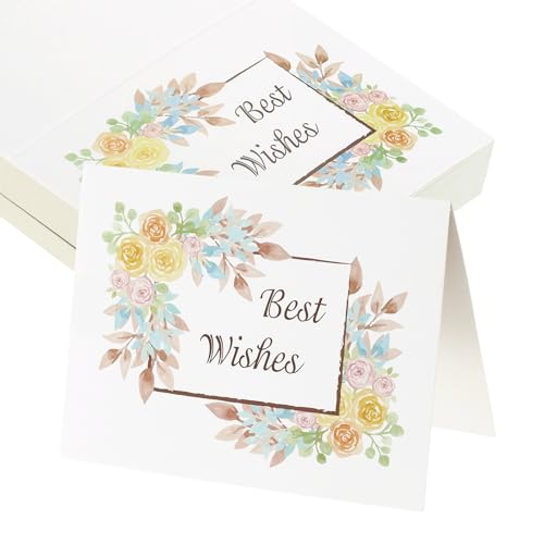 Cartes de vœux fleuries MECCANIXITY lot de 50 bristols pliés 9,4x14 cm
