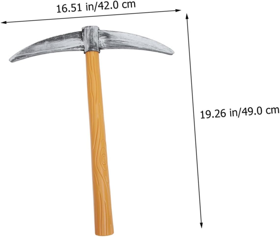 STOBAZA 3-Pack Foam Pickaxe Shovel Props 19.3In Lightweight Plastic Toy Pick Axe for Costume Party Stage Performance and Medieval Themed Events
