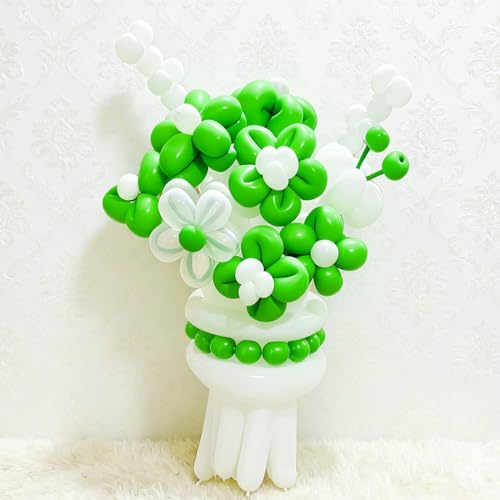 Image of 260 Green Long Balloons for Balloon Garland Thickening Skinny Latex Twisting Animals Modeling Christmas Birthday Wedding Party Festival Decorations 100pcs