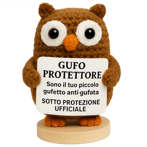 Vulfire Gufo Protettore Regalo fatto a mano Originale e Simbolico per lui Idea Speciale per lei Portafortuna Famiglia, Amici, Colleghi Compleanno Natale Uomo Donna (Gufo Protettore)