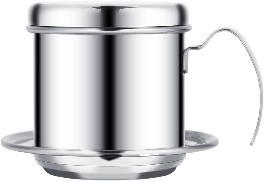 Coffee Maker Pot Stainless Steel Vietnamese Coffee Drip Single Cup Coffee Drip Brewer - Portable for Home Kitchen