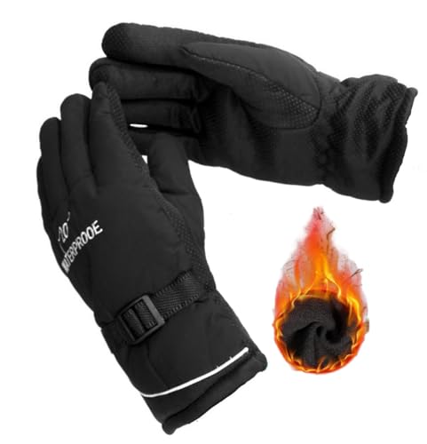 ✅ 10 Best Gloves for Cold Weather Shooting 8 Alexvyan 1 Pair -20℉ Snow & Windproof Scratch Proof Thermal Soft Fur Warm Full Finger Winter Gloves (Fur/Fleece Inside) for Riding, Protective Hand Ideal for Cold Weather for Male (Black)
