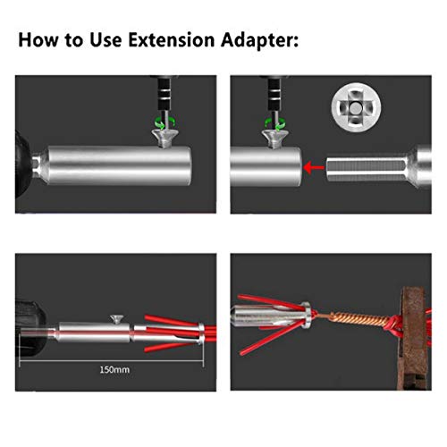 Wire Twisting Tool, Wire Stripper and Twister,4 Square 3 Way/5 Way Twister with Extension Adapter Attachment for Power Drill Drivers