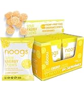 Noogs Sour Energy Chews, Lemon Zinger, Electrolyte Energy Gummies, Sour Candy Flavored Alternativ...