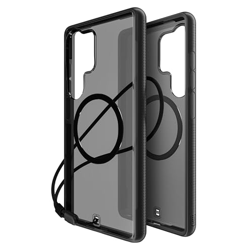 BodyGuardz Ace Pro for Samsung Galaxy S25 Ultra Case, Heavy Duty Shockproof Cover with 18FT Military Grade Drop Tested, Compatible with, Wireless Charging, Responsive Buttons - Smoke/Black