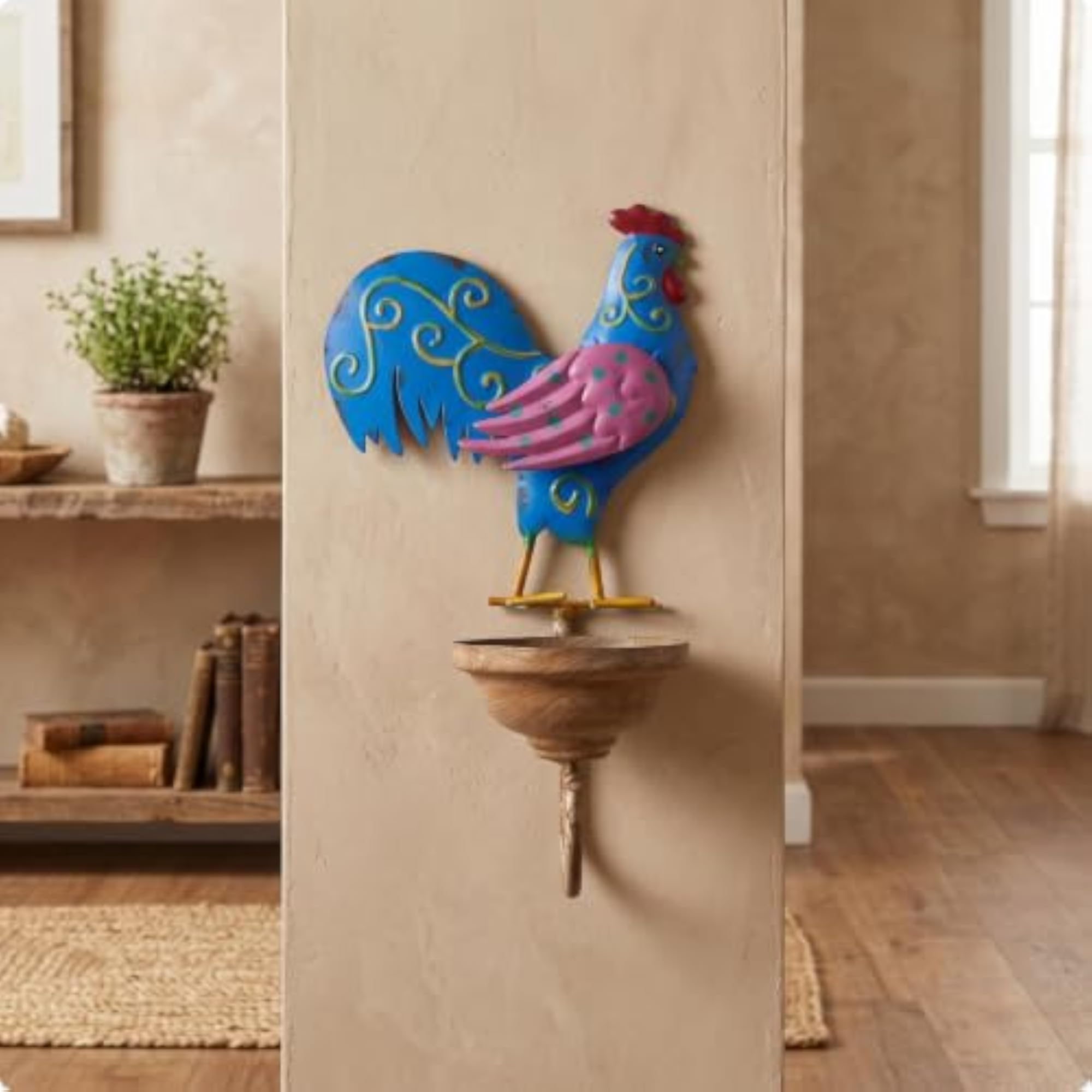 Rustic Chicken Wall Sconce, Decorative Cutout Silhouette