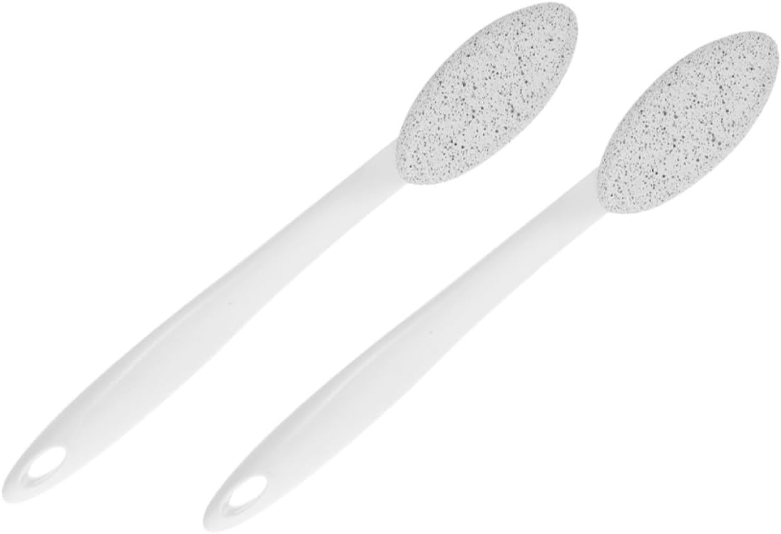 2pcs Long Handle Foot File and Pumice Stone Brush for Dead Skin Removal, Manual Callus Remover Pedicure Tool for Foot Care and Rough Skin Treatment