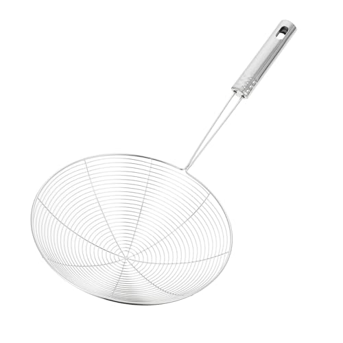 VALICLUD 1pezzi Cucchiaio Skimmer Acciaio Inossidabile Con Rete Finestrata Scolapasta Professionale Per Noodles Pasta e Fritture Lungo Antiscottatura Facile Da e Lavabile Lavastoviglie