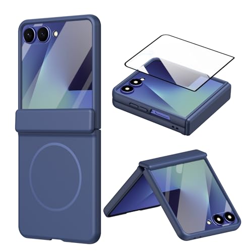 Samsung Galaxy Z Flip 7 2025 �p���C�P�[�X - �X�N���[���v���e�N�^�[�����q���W�ی�J�o�[�A���C�J�[�}�E���g�ƃ��C�����X�[�d�p�̃t���{�f�B�ϏՌ���(Blue)