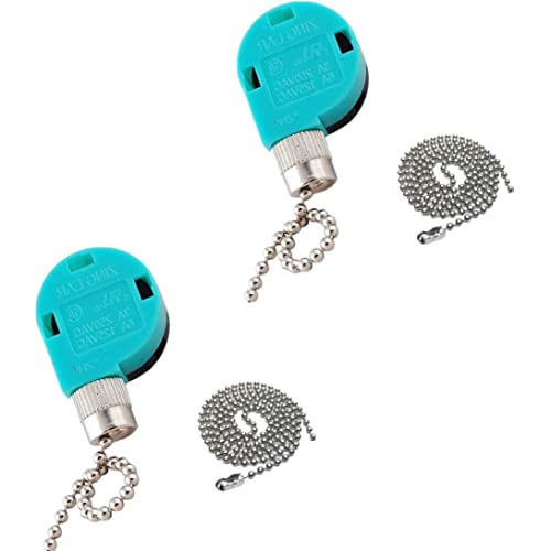 Ceiling Fan Switch Pull Chain Extension 3 Speed Control 4 Wire Replacement for Home Light Lamp 2PCS.