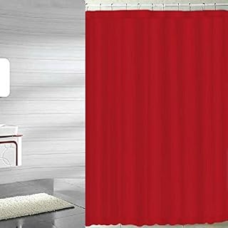BH Home Shower Curtain Polyester Fabric Water Resistant Shower Curtain or Liner. Hotel Collection Quality. (Red)