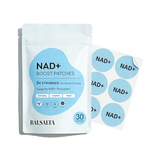 BALSALTA NAD+ Patches 5X Stronger Formula Anti-Aging & Wellness Support NMNH Resveratrol Vitamin C & CoQ10 NAD Patches for Women & Men 30 Count