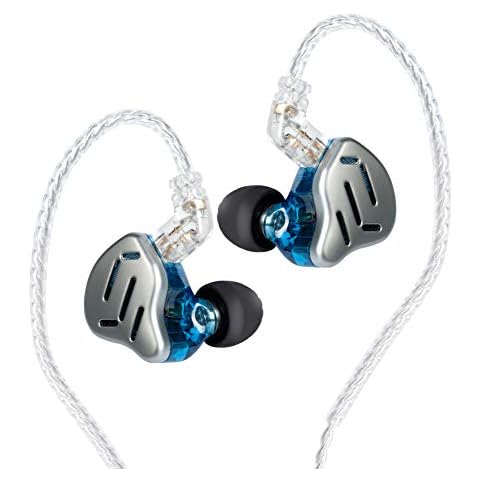 KINBOOFI KZ ZAX 1DD 7BA HIFI In Ear Monitor Musician Earbud Headphone, Hybrid Driver Metal Headset with Detachable Earphone Cable(No Mic, Blue) Cover